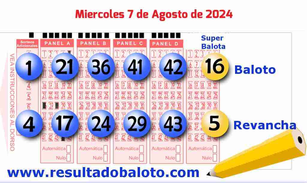 Baloto del Miércoles 7 de Agosto de 2024