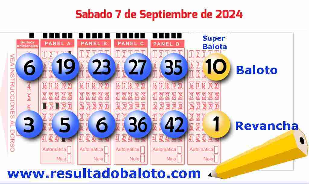 Baloto del Sábado 7 de Septiembre de 2024