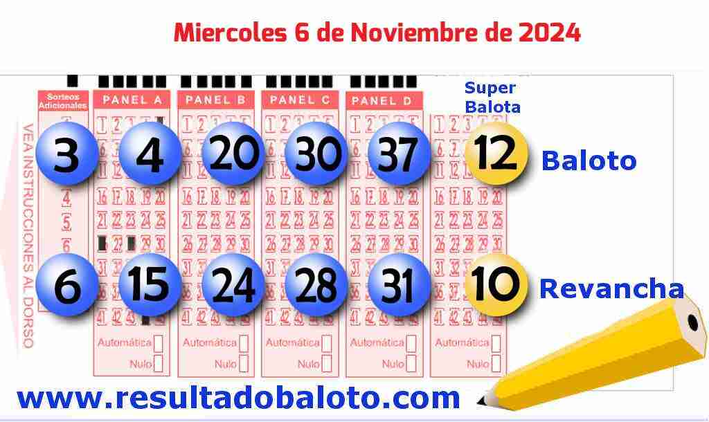 Baloto del Miércoles 6 de Noviembre de 2024