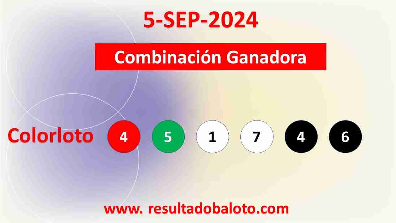 Colorloto del Jueves 5 de Septiembre de 2024