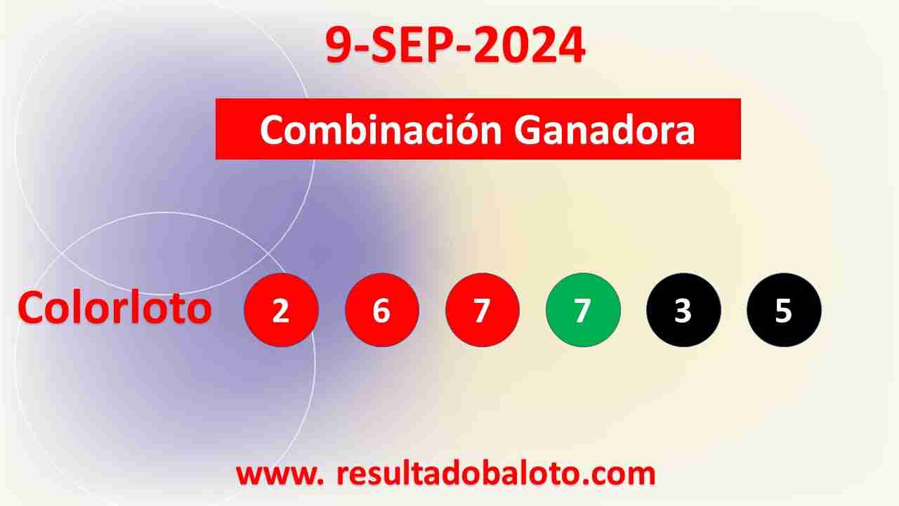 Resultado del Colorloto del Lunes 9 de Septiembre de 2024