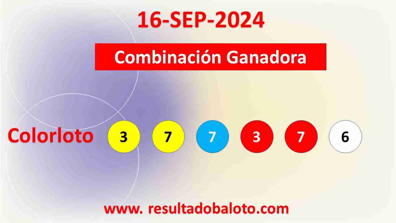 Colorloto del Lunes 16 de Septiembre de 2024