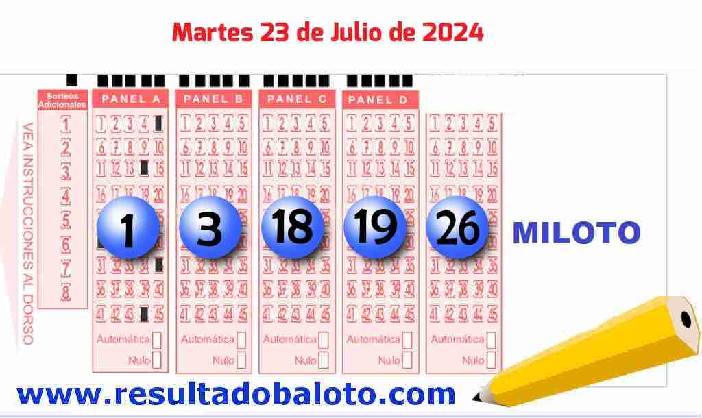 Miloto del Martes 23 de Julio de 2024