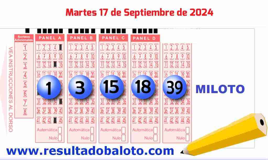 Miloto del Martes 17 de Septiembre de 2024