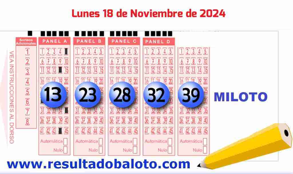 Miloto del Lunes 18 de Noviembre de 2024