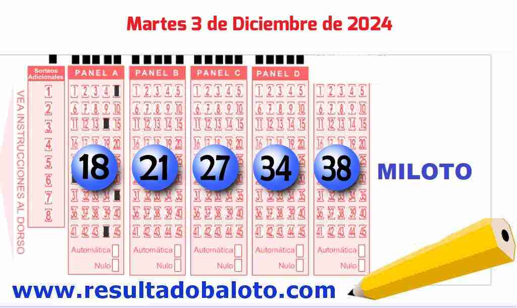 Miloto del Martes 3 de Diciembre de 2024