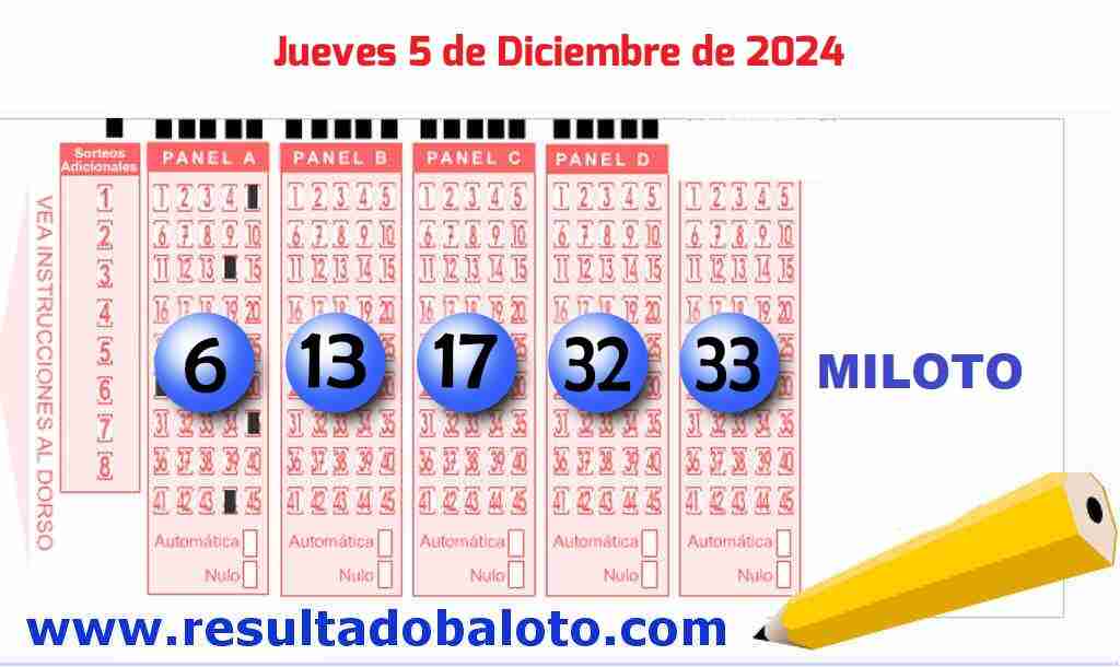 Miloto del Jueves 5 de Diciembre de 2024