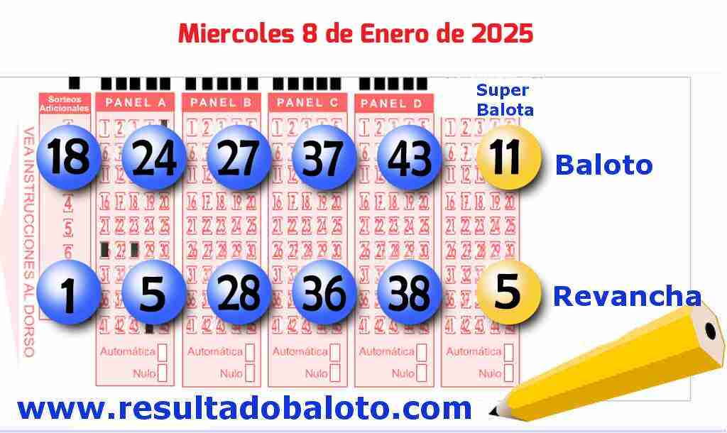 Baloto del Miércoles 8 de Enero de 2025