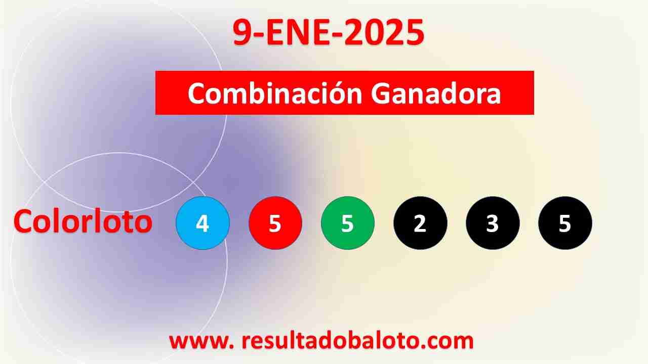 Colorloto del Jueves 9 de Enero de 2025