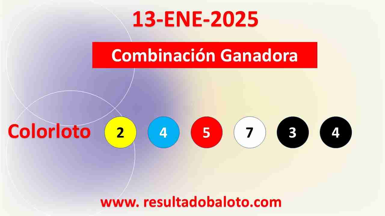 Colorloto del Lunes 13 de Enero de 2025