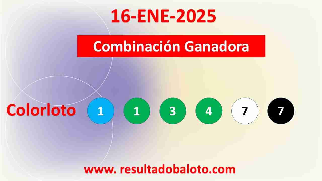 Colorloto del Jueves 16 de Enero de 2025