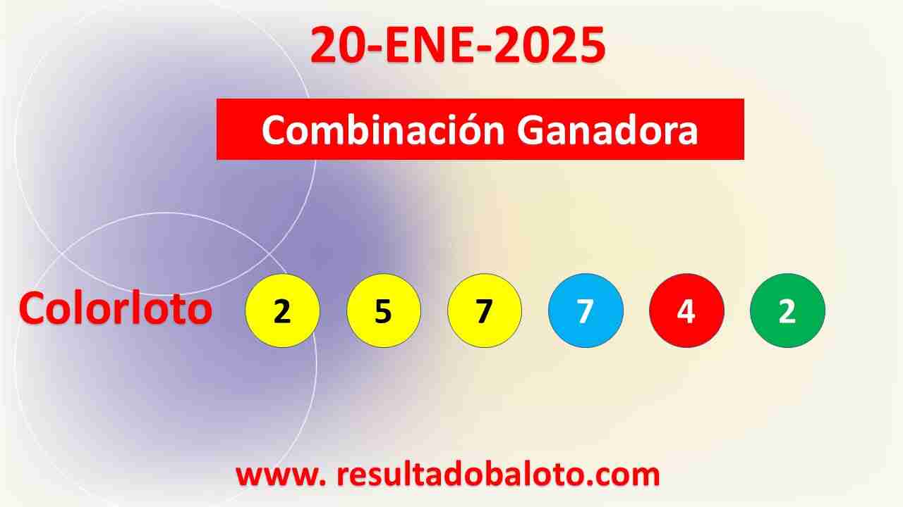 Colorloto del Lunes 20 de Enero de 2025