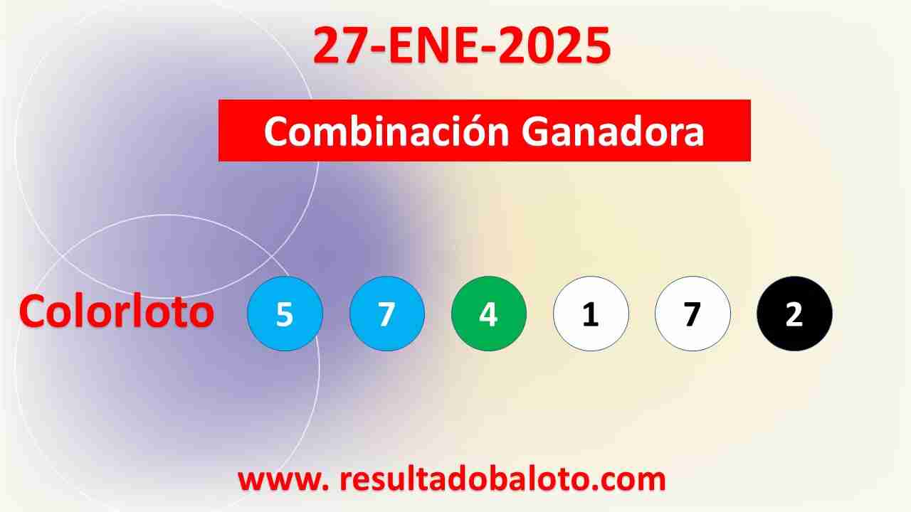 Colorloto del Lunes 27 de Enero de 2025